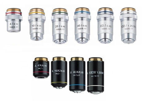 Infinity 195mm 160mm Achromatic Lens Microscope 대물렌즈 야금술