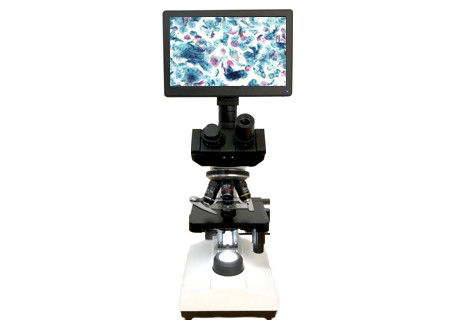 LCD 스크린 실험실 생물학 현미경 10X 40X 6V 20W 단안 가벼운 현미경